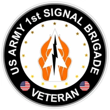 US Army 1st Signal Brigade Veteran Bumper Sticker Military Vinyl Decal 5"