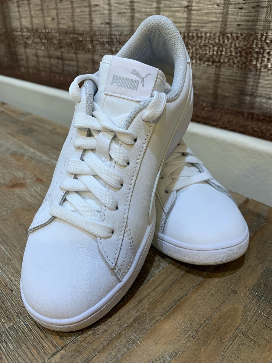 Puma Smash v2 Leather Sneakers White Kids 3C