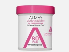 Almay Biodegradable Oil Free Micellar Eye Makeup Remover Pads, 80 Count