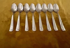 (8) Oneida Stainless Steel HUGHES Soup Spoons