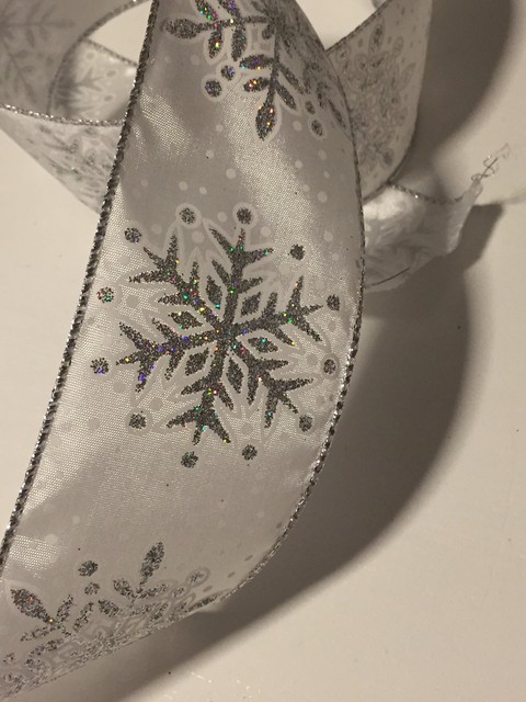 5 Yards Christmas Silver Glitter Super Sparkle Winter Wired Ribbon 2 1//2/"W
