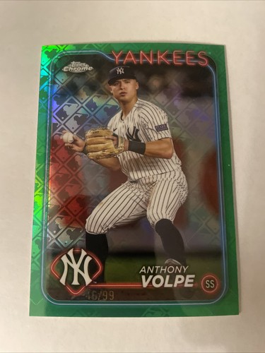 2024 Topps Chrome Logofractor - #236 Anthony Volpe Green Refractor 60/99