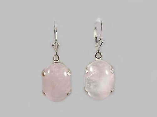 18thC Antique 17ct Rose Quartz Earrings Roman-Assyrian Love Gem Greek Eros Cupid - Picture 2 of 7
