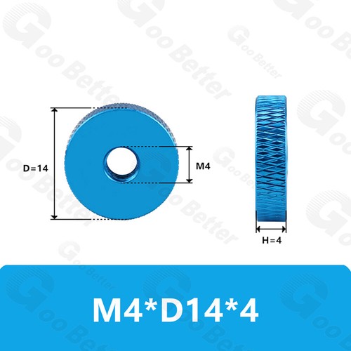 Aluminium M3-M10 Alloy Knurled Thumb Nuts Thin Flat Hand Grip Knobs Through Hole - Picture 18 of 65