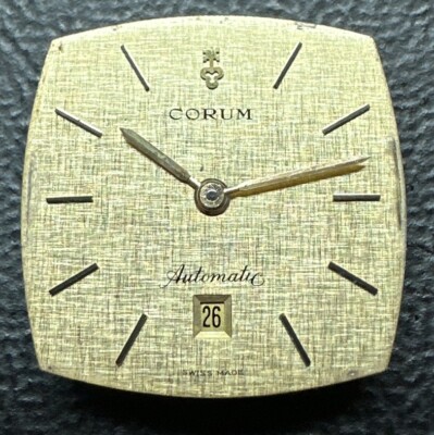 Corum ETA 2551 ET automatic watch movement & dial for parts RUNS GOOD!
