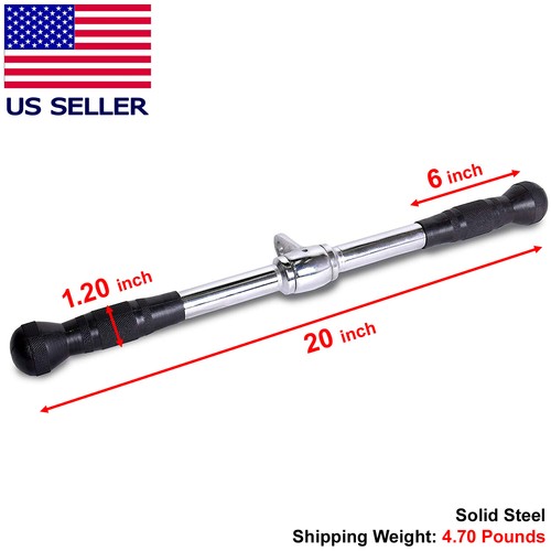 Trizeps Press Down Kabel Maschine Befestigung LAT Pulldown Fitnessstudio Set mit D Griffen - Bild 7 von 10