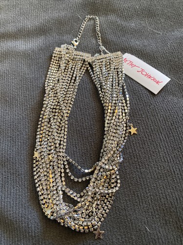 BETSEY JOHNSON CELESTIAL PUNK STAR CHOKER LOTS OF BLING NECKLACE - Picture 2 of 4