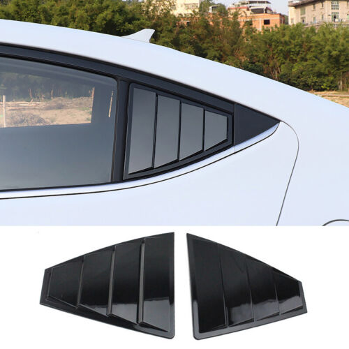 2017-2020 For Hyundai Elantra Glossy Black Side Window Louver Shutter Cover Trim - Picture 1 of 9