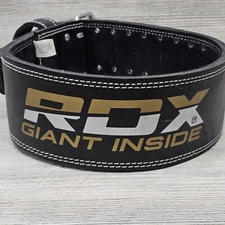 RDX Giant Inside Size Medium Weight Training Belt Power Lifting 44" Long Caviar 