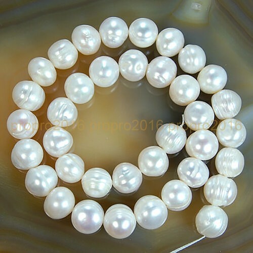 Natürliche Weiß Zuchtperlen Strang Süßwasser Perle Schmuck 4-5mm bis 13-14mm - Bild 7 von 18
