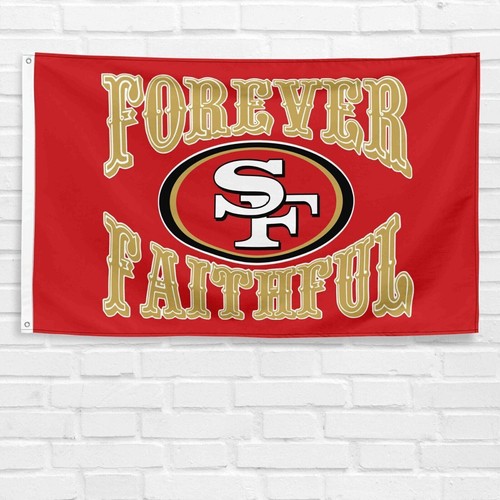 San Francisco 49ers Forever Faithful 3x5 ft Flag Super Bowl Christmas Banner - Picture 3 of 12