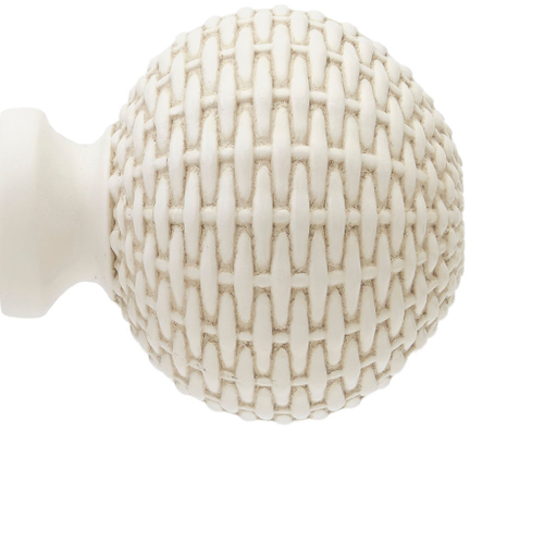 36"-72" Acero Blanco Cortina Única Varilla 1" con Acabados de Bola Tejida - Imagen 3 de 3
