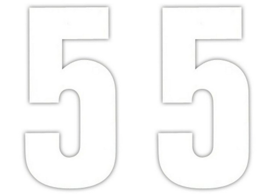 2 Pack Wheelie Bin House Numbers & Letters White Self Adhesive Wheely