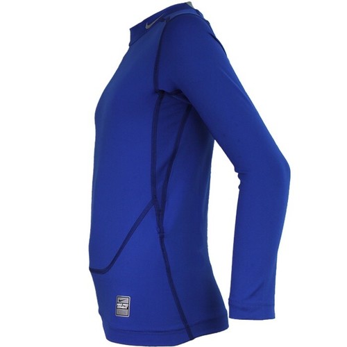 Nike Pro Combat Core Comp Mock Neck Blue Boys Girls Functional Shirt NEW Size 134 - Picture 4 of 4