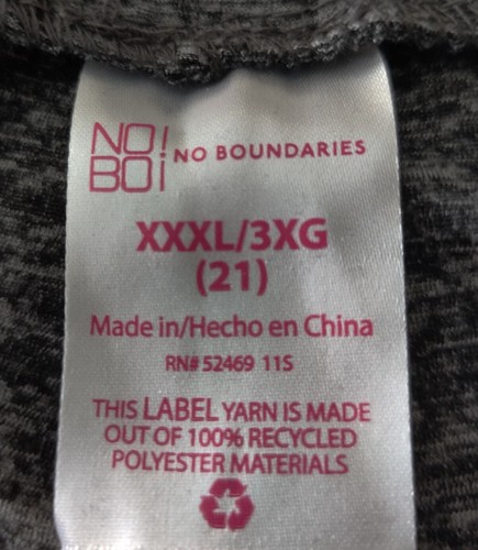 No Boundaries Junior Womens High Rise Gray Leggings Size XXXL (21) Brand New - Picture 5 of 6