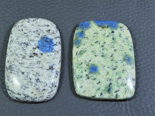 91Cts. Lote de 2 piezas de piedras preciosas sueltas cabujón octágono azurita natural K2 P298 - Imagen 3 de 9