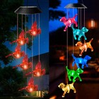 Color Changing Solar Wind Chimes Lights Dog LED Hanging Lamp Garden Home Decor