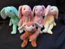 TY BEANIE BABY 5 RABBITS  RARE RETIRED ERRORS