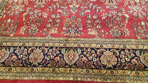 8 x 10 Stunning Beautiful fine Quality Indo Sarouk Hand Knotted Wool Rug - Picture 10 of 12