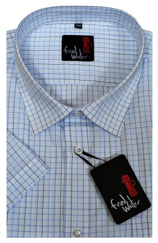 Camisa causal teñida de hilo de polietileno algodón talla King a cuadros de manga corta 3XL - 6XL - Imagen 11 de 17