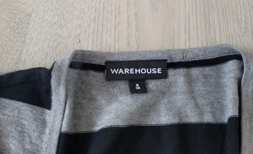 Women's WAREHAUSE cardigan grey/navy Color Size 8 - Picture 3 of 7