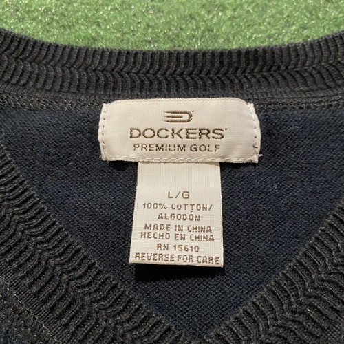 DOCKERS MENS V NECK GOLF SWEATER SIZE LG VINTAGE VTG - Picture 3 of 8