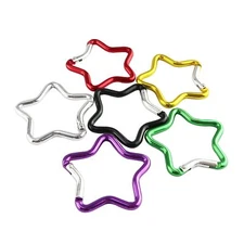 6 Pack Star Shape Carabiner Keychain Clips Spring Snap Hook Keyring Carabiners