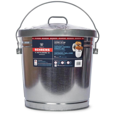 NEW Durable Galvanized 10 Gal. Steel Locking Lid Storage Feed Garbage Can