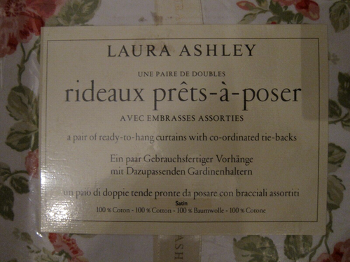 1 x Laura Ashley Vorhangschals " Angelique Creme " Rosen & Streifen, rosa - Bild 2 von 16