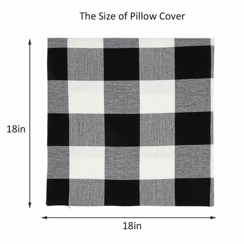 Buffalo Check Plaid Throw Pillow Cover Farmhouse Holiday Home Decor Size 18"x18" - Picture 6 of 14