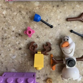 Lego Olaf Frozen Disney Princess Minifigure & purple treasure chest & manual c2