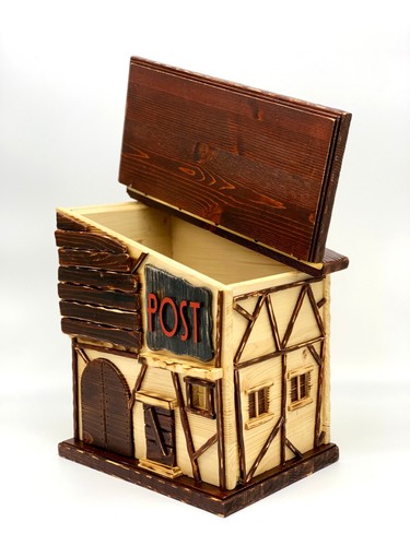 Cassetta postale in legno rustico, buca delle lettere in legno forma di fienile - Foto 3 di 10