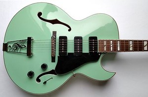 Dean Palomino Archtop W Case Electric Guitar Sea Green Hollowbody P 90 S Ebay