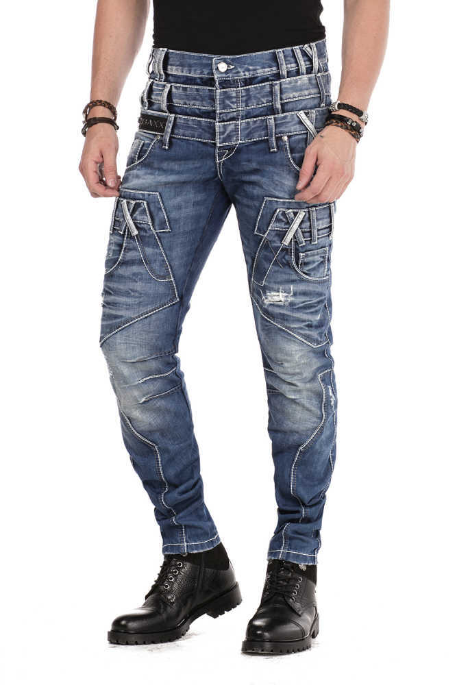 オンヨネ ビブパンツ/膝パッド付き コーチ用 93-94モデル Lサイズ Cipo & Baxx TRIPLE LAYER Herren Jeans Denim Straight Cut