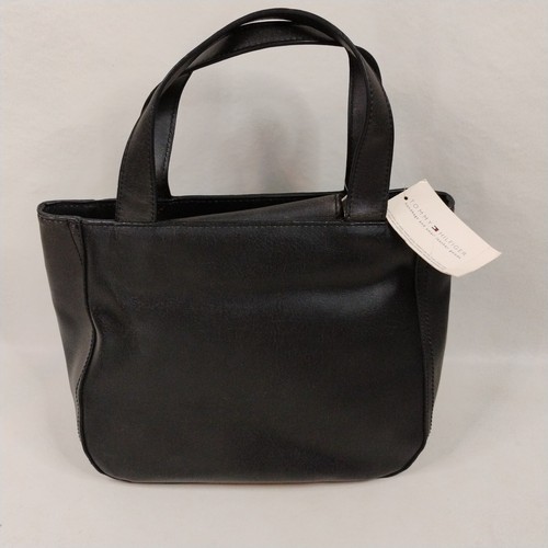 Tommy Hilfiger Elbow Room Satchel Handbag Purse Black Embroidered Logo New - Picture 6 of 14