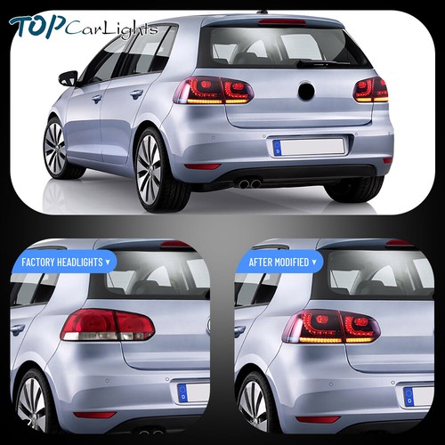 VLAND Red Smoked LED Tail Lights For Volkswagen VW Golf6 MK6 w/Sequential Signal - Picture 11 of 15