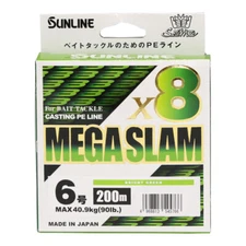 SUNLINE Saltimate MEGA SLAM X8 Braid PE Line 200m #BlightGreen, Max lb variation