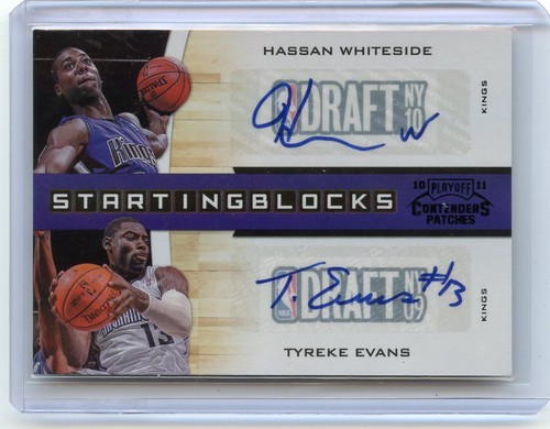 2010-11 CONTENDERS PATCHES #26 HASSAN WHITESIDE & TYREKE EVANS AUTOGRAPH #4/10 - Picture 1 of 1