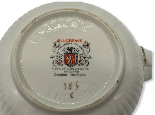 Ellgreave Wood & Sons Genuine Ironstone Peacock Floral Tea Pot England Vintage - Picture 7 of 11