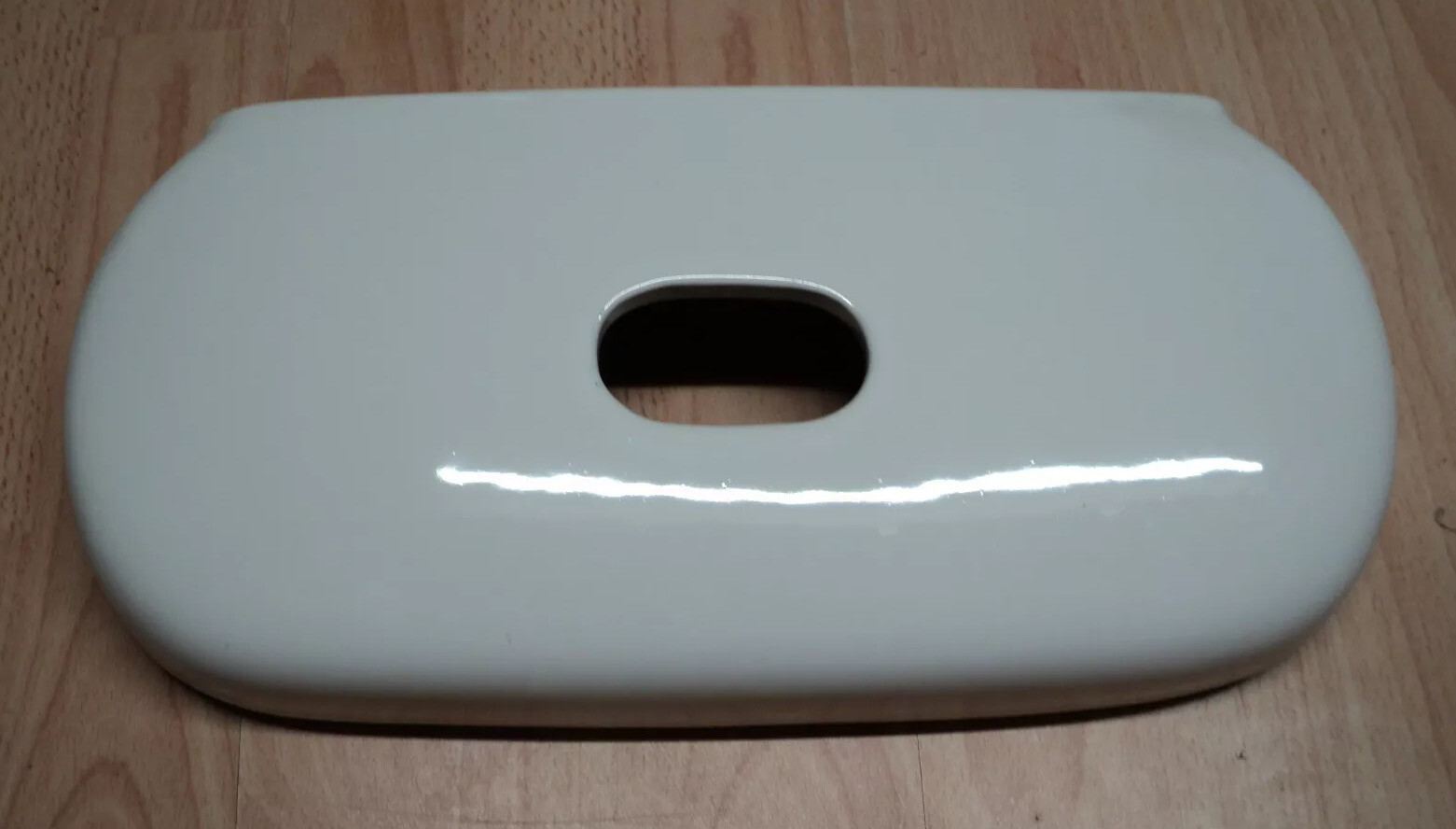 Toilet Cistern Lid = IMPULSE, Oval Centre Flush, 395x185mm, White, L