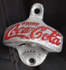 COKE COCA COLA STATIONARY BOTTLE OPENER VINTAGE OLD STYLE METAL STARR SODA USA