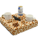 Couch Bed Cup Holder Pillow Drinks Remotes Holder No Spill Giraffe Print