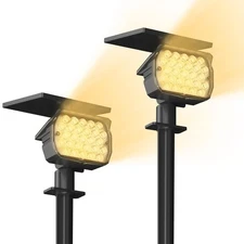 Solar Spotlight Outdoor, IP67 Waterproof Solar Landscape Spot Lights，Uplights...