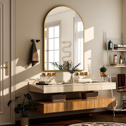 24x36 inch Arch Bathroom Mirror - Arched Bathroom Mirror/Wall Mounted Vanity ... - Picture 7 of 7