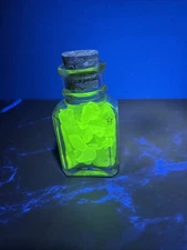 Antique Apothecary Bottle Full Of Uranium Sea Glass. -Lake Michigan