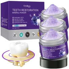 3X Dental restoration mineral powder, mineral tooth powder, teeth whitening 50g