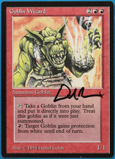 Goblin Wizard The Dark NM Red Rare SIGNED MAGIC MTG CARD (ID# 504779) ABUGames