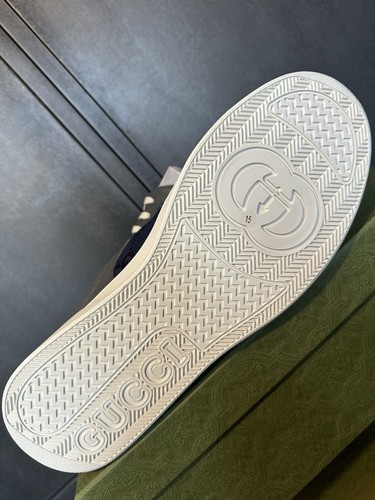 Gucci Mens Grey Supreme Leather GG Chunky Sneakers Trainers Size 15UK/16US - Bild 12 von 13