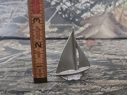 Vtg Pewter Miniature Lot Charisma Boy Dolphin & Bee-line Sail Boat H - Picture 7 of 13