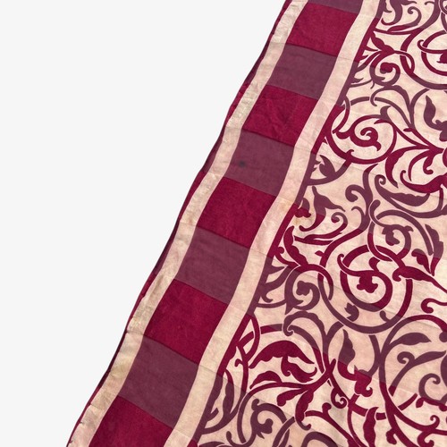 Vintage 80s Givenchy Foulards Abstract Floral Print Red Silk Scarf, Retro Shawl - Picture 6 of 7